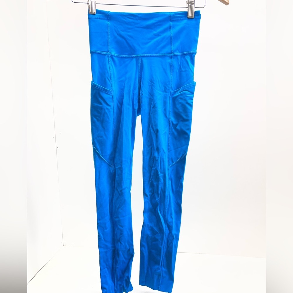 Lululemon Fast Free HR Tight 25" Neon Wash Nulux Size 2 Azure